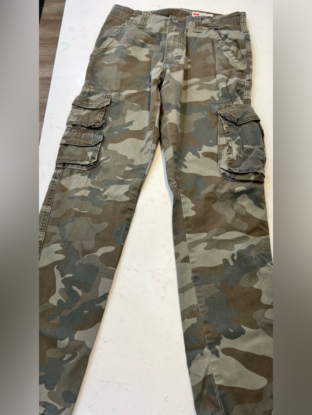 Wrangler Camo Cargo Pants - Green/Brown Regular Taper Size 30x30